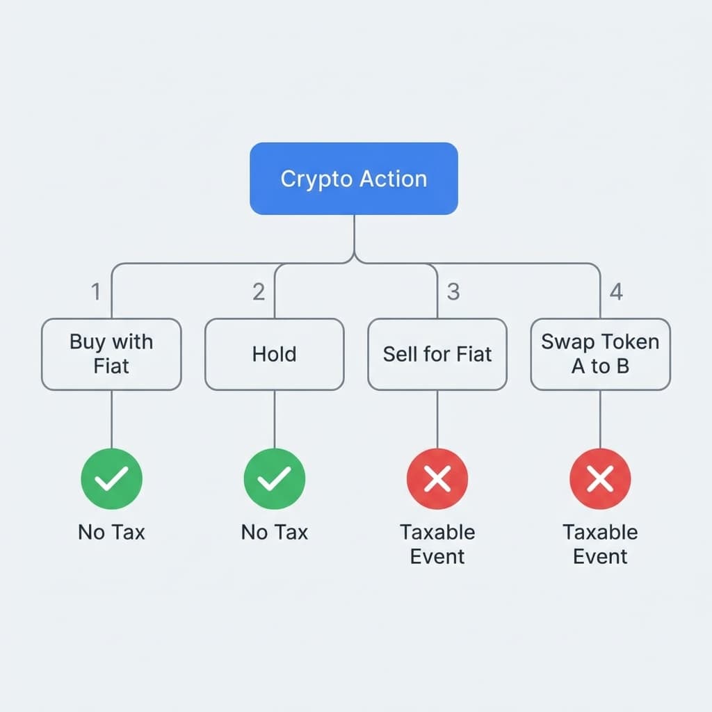加密貨幣應稅與非應稅事件判斷流程圖